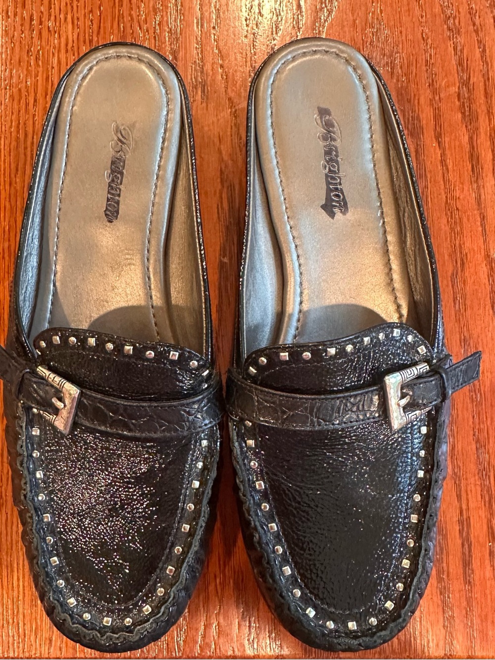 Women's Black Studded Slip-On Mules